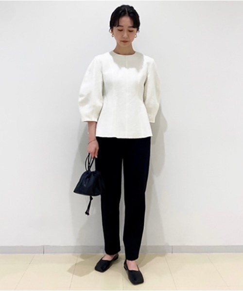 Mila Owen（ミラオーウェン）の「構築袖ボリュームトップス×パンツSET UP（パンツドレス・レディース・ブラック/ネイビー/その他・1/0）」の3枚目の写真