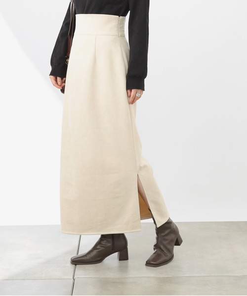 COLONY 2139（コロニートゥーワンスリーナイン）の「【TV媒体紹介商品】フェイクスエードハイウエストナロースカート（スカート・レディース・ベージュ/ベージュ系その他/グリーン/グリーン系その他/ブルー・SMALL/MEDIUM）」の2枚目の写真