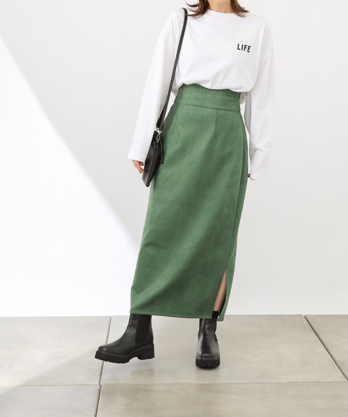 COLONY 2139（コロニートゥーワンスリーナイン）の「【TV媒体紹介商品】フェイクスエードハイウエストナロースカート（スカート・レディース・ベージュ/ベージュ系その他/グリーン/グリーン系その他/ブルー・SMALL/MEDIUM）」の13枚目の写真