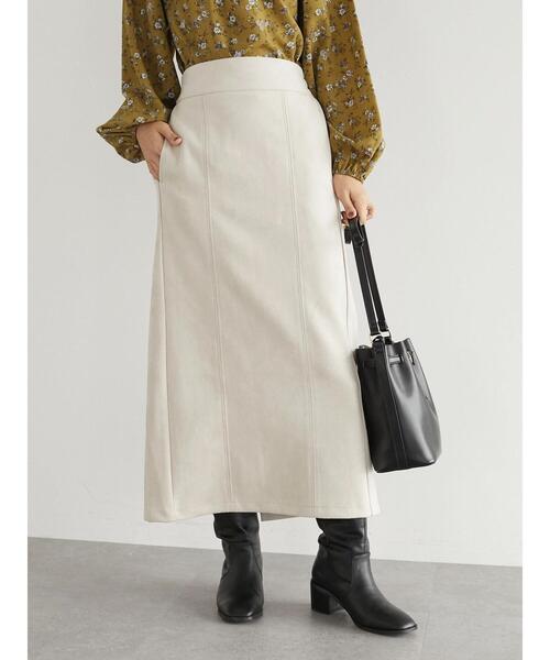 ELENCARE DUE（エレンカーレデュエ）の「・ELENCARE DUE スエードポンチナロースカート＊（スカート・レディース・チャコールグレー/アイボリー/モカ・FREE）」の4枚目の写真