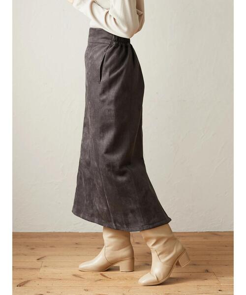 ELENCARE DUE（エレンカーレデュエ）の「・ELENCARE DUE スエードポンチナロースカート＊（スカート・レディース・チャコールグレー/アイボリー/モカ・FREE）」の7枚目の写真