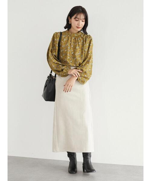 ELENCARE DUE（エレンカーレデュエ）の「・ELENCARE DUE スエードポンチナロースカート＊（スカート・レディース・チャコールグレー/アイボリー/モカ・FREE）」の12枚目の写真