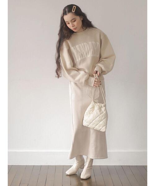 ELENCARE DUE（エレンカーレデュエ）の「・ELENCARE DUE スエードポンチナロースカート＊（スカート・レディース・チャコールグレー/アイボリー/モカ・FREE）」の14枚目の写真