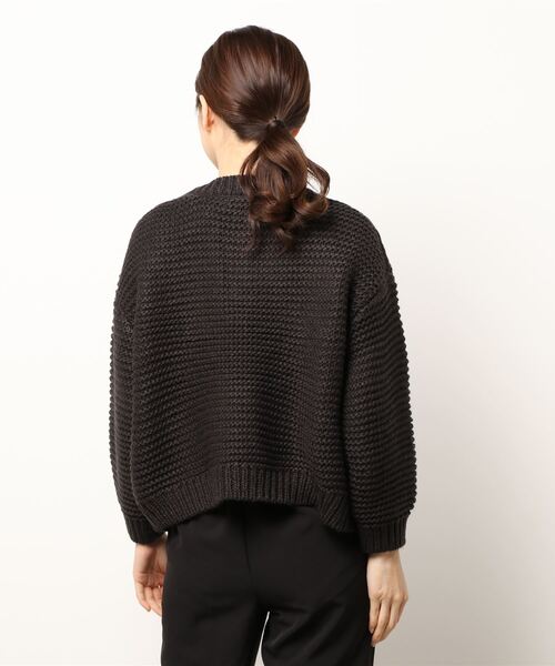 Samansa Mos2（サマンサ モスモス）の「ケーブル柄トッパーカーディガン（カーディガン/ボレロ・レディース・ベージュ/チャコール/キナリ・ﾌﾘ-）」の5枚目の写真