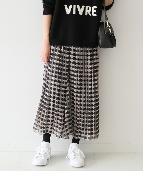 SLOBE IENA(スローブイエナ)の「Geometricランダムプリーツスカート【ウエストゴム】◆(スカート・レディース・ブラウン/ブラック系その他・FREE)」の2枚目の写真