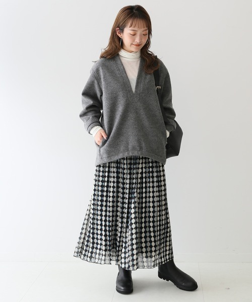 SLOBE IENA(スローブイエナ)の「Geometricランダムプリーツスカート【ウエストゴム】◆(スカート・レディース・ブラウン/ブラック系その他・FREE)」の4枚目の写真