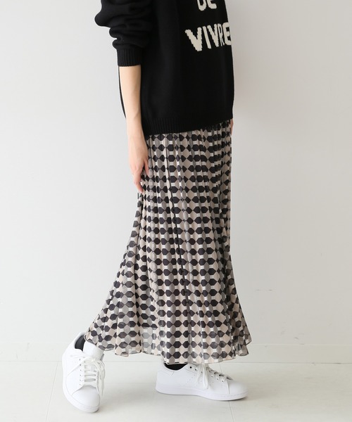 SLOBE IENA(スローブイエナ)の「Geometricランダムプリーツスカート【ウエストゴム】◆(スカート・レディース・ブラウン/ブラック系その他・FREE)」の9枚目の写真