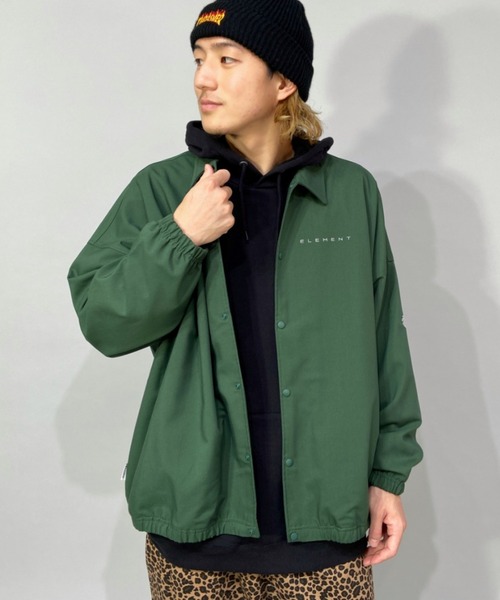 ELEMENT(エレメント)の「ELEMENT/エレメント ワンポイント ビッグシルエット コーチジャケット BC021-101(ナイロンジャケット・メンズ・ブラック/グリーン/ブルー・M/L/XL)」の3枚目の写真