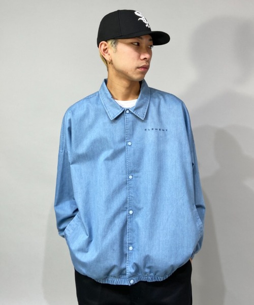 ELEMENT(エレメント)の「ELEMENT/エレメント ワンポイント ビッグシルエット コーチジャケット BC021-101(ナイロンジャケット・メンズ・ブラック/グリーン/ブルー・M/L/XL)」の13枚目の写真