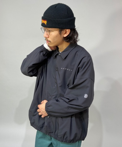 ELEMENT(エレメント)の「ELEMENT/エレメント ワンポイント ビッグシルエット コーチジャケット BC021-101(ナイロンジャケット・メンズ・ブラック/グリーン/ブルー・M/L/XL)」の5枚目の写真