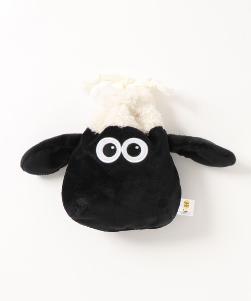 nici（ニキ）の「ひつじのショーン/フィギュアフェイスポーチ ショーン 巾着袋 もこもこ（ポーチ・レディース・ホワイト×ブラック・ONE SIZE）」の8枚目の写真