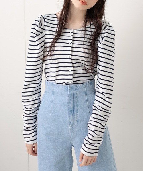 OLIVE des OLIVE（オリーブデオリーブ）の「2wayパワショルプルオーバー（カーディガン/ボレロ・レディース・ブラック/グレー/グリーン/ピンク/ライトグレー/ネイビー/オフホワイト・FREE）」の6枚目の写真