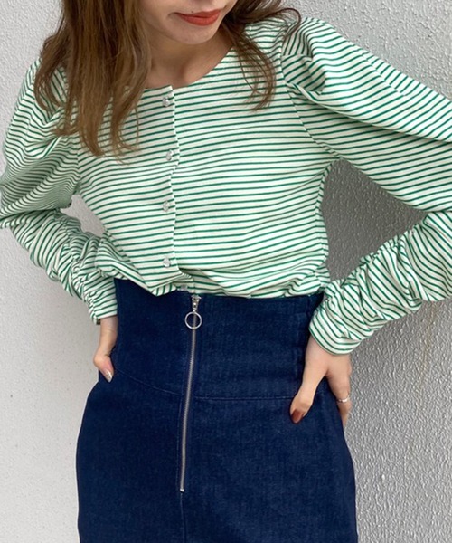 OLIVE des OLIVE（オリーブデオリーブ）の「2wayパワショルプルオーバー（カーディガン/ボレロ・レディース・ブラック/グレー/グリーン/ピンク/ライトグレー/ネイビー/オフホワイト・FREE）」の9枚目の写真