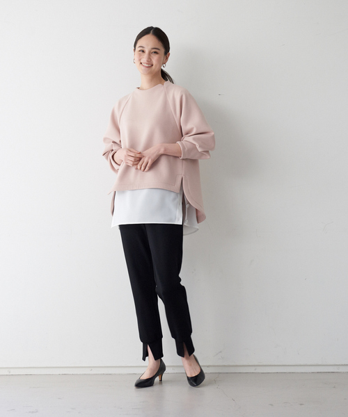 qualite（カリテ）の「《新色追加》フォルムエアリーカットソー（Tシャツ/カットソー・レディース・クリーム/ブルー/グレー/ピンクベージュ・フリー）」の16枚目の写真