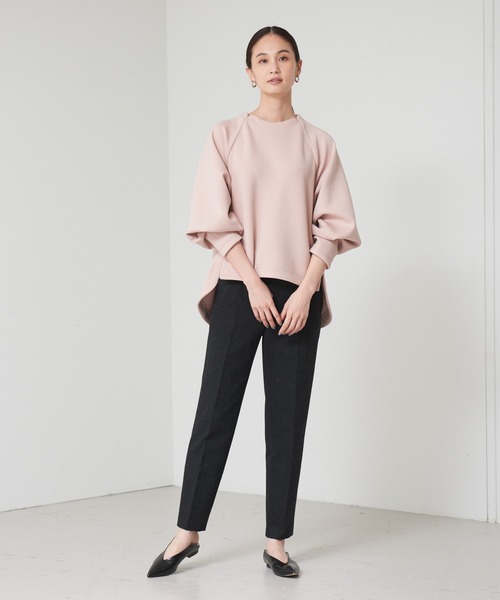 qualite（カリテ）の「《新色追加》フォルムエアリーカットソー（Tシャツ/カットソー・レディース・クリーム/ブルー/グレー/ピンクベージュ・フリー）」の5枚目の写真