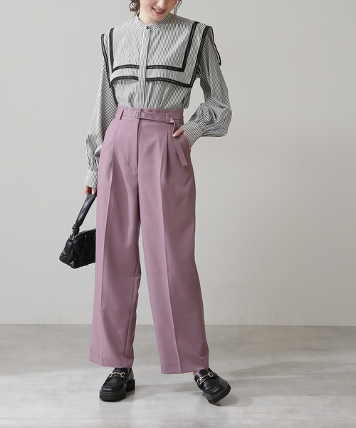 N.(N. Natural Beauty Basic)(エヌエヌナチュラルビューティーベーシック)の「【S Size Line】◆ドライタッチストレートパンツ(その他パンツ・レディース・モカ/ブルー/ピンク/オフホワイト・SMALL/MEDIUM)」の4枚目の写真