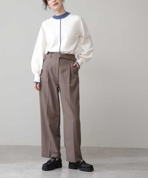 N.(N. Natural Beauty Basic)(エヌエヌナチュラルビューティーベーシック)の「【S Size Line】◆ドライタッチストレートパンツ(その他パンツ・レディース・モカ/ブルー/ピンク/オフホワイト・SMALL/MEDIUM)」の3枚目の写真