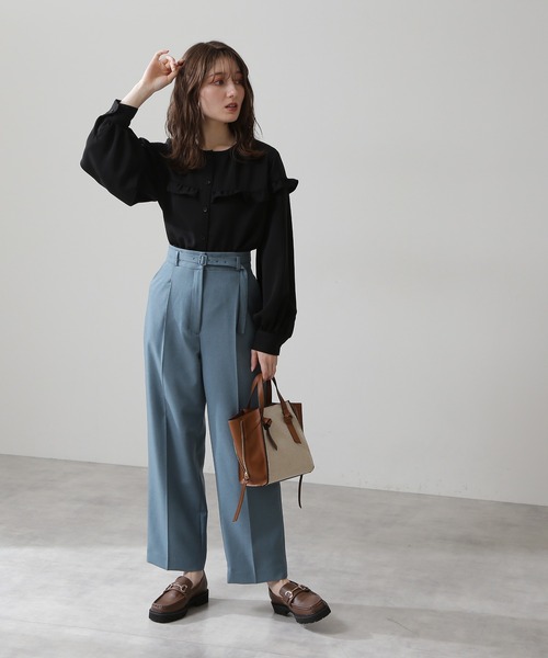 N.(N. Natural Beauty Basic)(エヌエヌナチュラルビューティーベーシック)の「【S Size Line】◆ドライタッチストレートパンツ(その他パンツ・レディース・モカ/ブルー/ピンク/オフホワイト・SMALL/MEDIUM)」の9枚目の写真