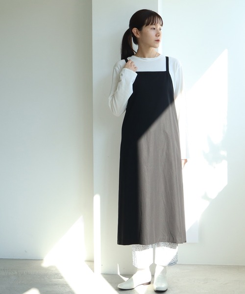 yuni（ユニ ）の「80/2high twist/コットン epron ワンピース