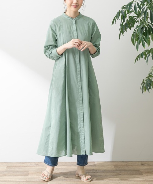 URBAN RESEARCH Sonny Label（アーバンリサーチサニーレーベル）の「コットンローンマチフレアワンピース（ワンピース・レディース・ブラック/グリーン/カーキ/ブルー・FREE）」の10枚目の写真