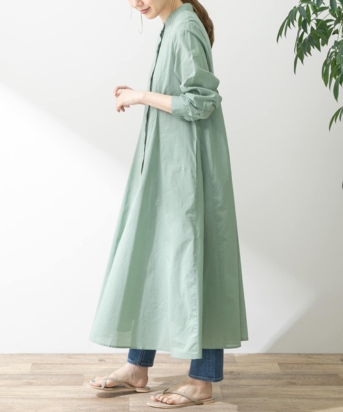 URBAN RESEARCH Sonny Label（アーバンリサーチサニーレーベル）の「コットンローンマチフレアワンピース（ワンピース・レディース・ブラック/グリーン/カーキ/ブルー・FREE）」の11枚目の写真