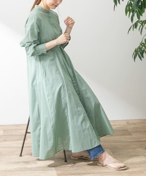 URBAN RESEARCH Sonny Label（アーバンリサーチサニーレーベル）の「コットンローンマチフレアワンピース（ワンピース・レディース・ブラック/グリーン/カーキ/ブルー・FREE）」の13枚目の写真