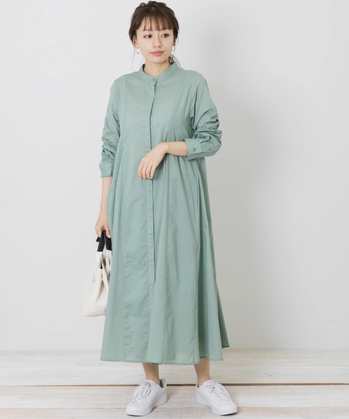 URBAN RESEARCH Sonny Label（アーバンリサーチサニーレーベル）の「コットンローンマチフレアワンピース（ワンピース・レディース・ブラック/グリーン/カーキ/ブルー・FREE）」の18枚目の写真