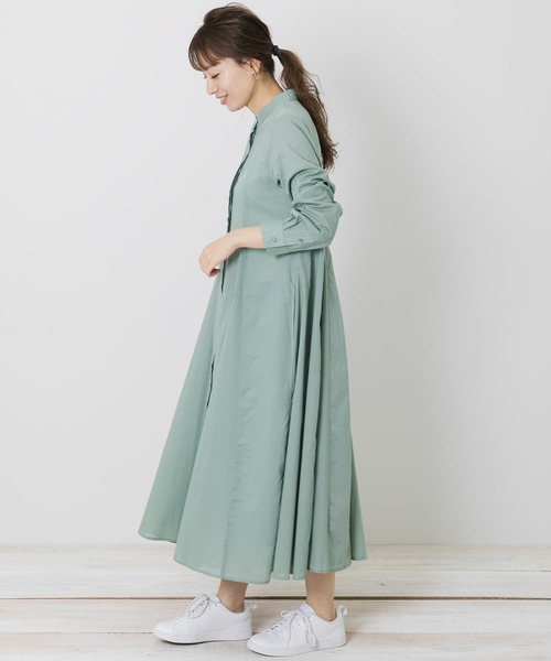 URBAN RESEARCH Sonny Label（アーバンリサーチサニーレーベル）の「コットンローンマチフレアワンピース（ワンピース・レディース・ブラック/グリーン/カーキ/ブルー・FREE）」の19枚目の写真