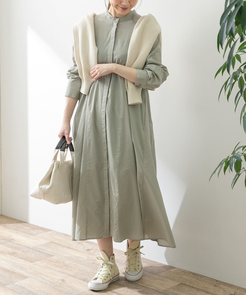 URBAN RESEARCH Sonny Label（アーバンリサーチサニーレーベル）の「コットンローンマチフレアワンピース（ワンピース・レディース・ブラック/グリーン/カーキ/ブルー・FREE）」の6枚目の写真