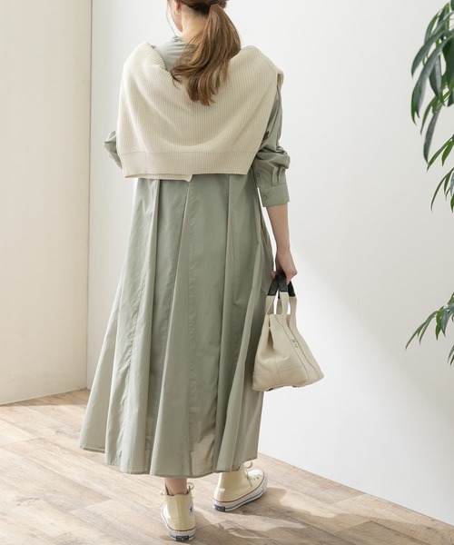 URBAN RESEARCH Sonny Label（アーバンリサーチサニーレーベル）の「コットンローンマチフレアワンピース（ワンピース・レディース・ブラック/グリーン/カーキ/ブルー・FREE）」の8枚目の写真