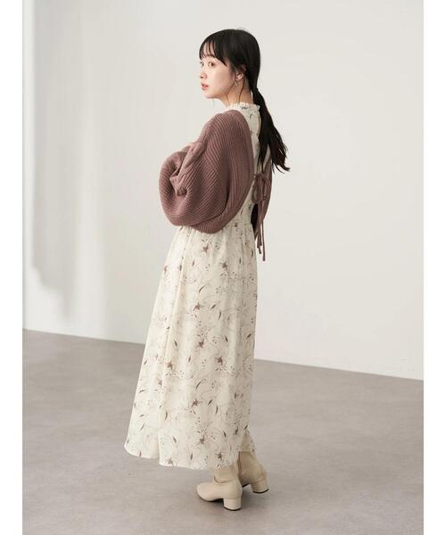 earth music&ecology(アースミュージックアンドエコロジー)の「袖ケーブルニットボレロ*(カーディガン/ボレロ・レディース・モカ/アイボリー/サックスブルー・FREE)」の19枚目の写真