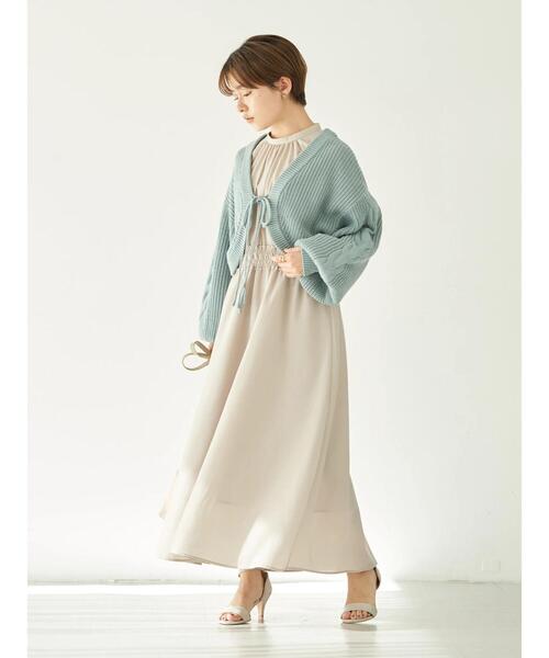 earth music&ecology(アースミュージックアンドエコロジー)の「袖ケーブルニットボレロ*(カーディガン/ボレロ・レディース・モカ/アイボリー/サックスブルー・FREE)」の14枚目の写真