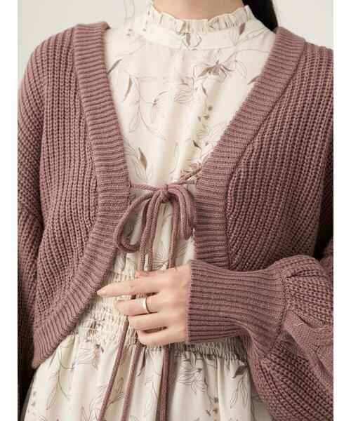 earth music&ecology(アースミュージックアンドエコロジー)の「袖ケーブルニットボレロ*(カーディガン/ボレロ・レディース・モカ/アイボリー/サックスブルー・FREE)」の9枚目の写真