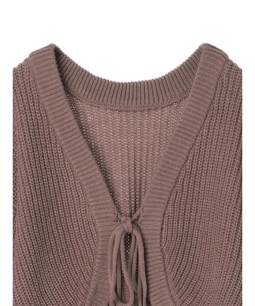 earth music&ecology(アースミュージックアンドエコロジー)の「袖ケーブルニットボレロ*(カーディガン/ボレロ・レディース・モカ/アイボリー/サックスブルー・FREE)」の6枚目の写真