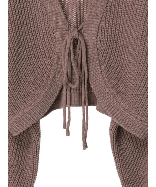 earth music&ecology(アースミュージックアンドエコロジー)の「袖ケーブルニットボレロ*(カーディガン/ボレロ・レディース・モカ/アイボリー/サックスブルー・FREE)」の4枚目の写真