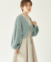 earth music&ecology | 袖ケーブルニットボレロ*(カーディガン/ボレロ)