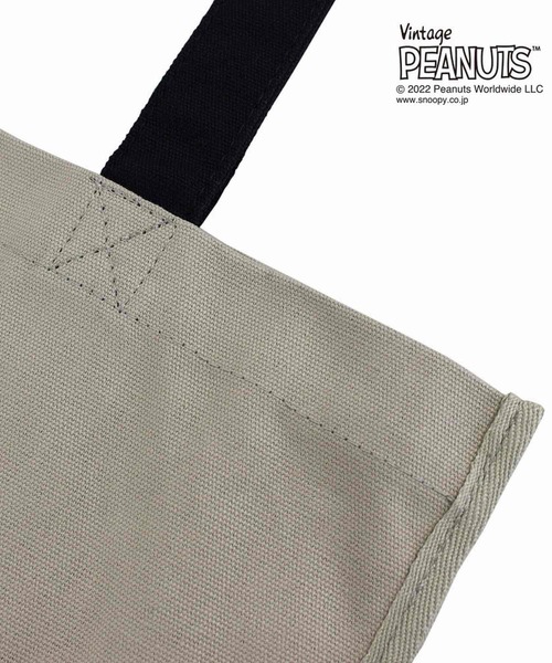 Vintage PEANUTS(ビンテージピーナッツ)の「ルートート/SNOOPY スヌーピー IP.グランデキャンバス.Peanuts-7D(トートバッグ・レディース・グレー/アイボリー/ベージュ・FREE)」の6枚目の写真