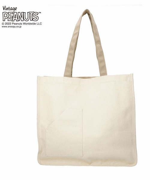 Vintage PEANUTS(ビンテージピーナッツ)の「ルートート/SNOOPY スヌーピー IP.グランデキャンバス.Peanuts-7D(トートバッグ・レディース・グレー/アイボリー/ベージュ・FREE)」の8枚目の写真