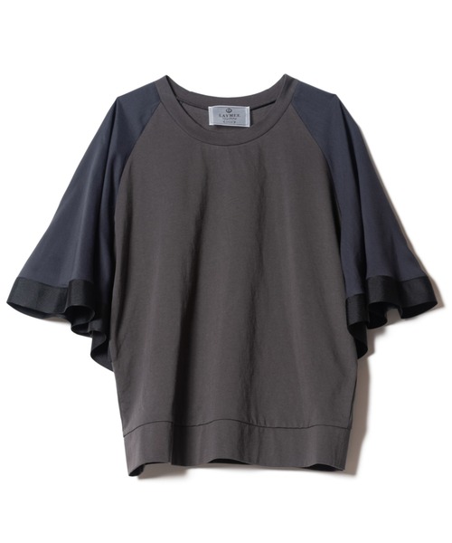 LAYMEE(レイミー)の「Kate sheer CS / ケイトシアカットソー(Tシャツ/カットソー・レディース・アイボリー/イエロー/スミクロ・FREE)」の6枚目の写真