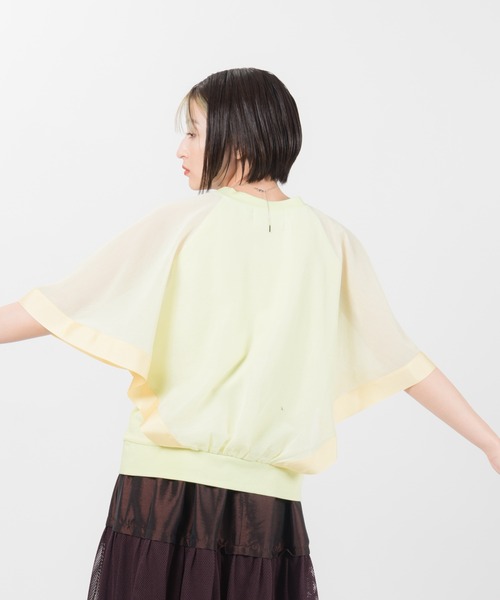 LAYMEE(レイミー)の「Kate sheer CS / ケイトシアカットソー(Tシャツ/カットソー・レディース・アイボリー/イエロー/スミクロ・FREE)」の12枚目の写真