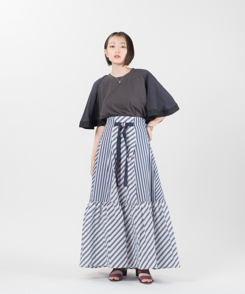 LAYMEE(レイミー)の「Kate sheer CS / ケイトシアカットソー(Tシャツ/カットソー・レディース・アイボリー/イエロー/スミクロ・FREE)」の16枚目の写真