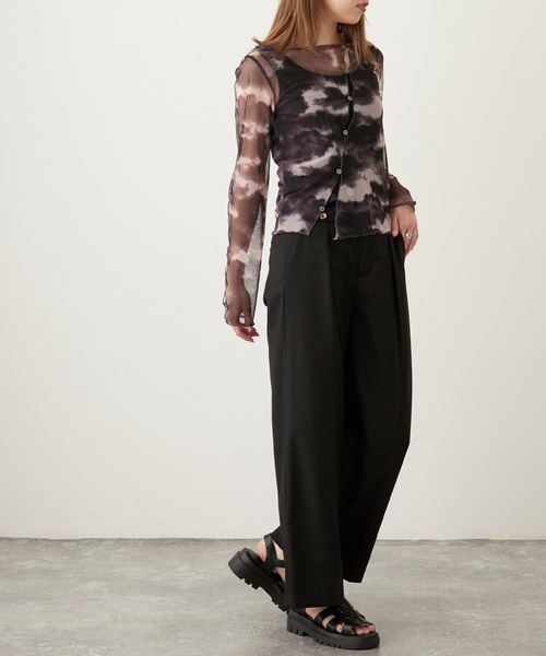 Keeepy(キーピー)の「【Keeepy】tulle diagonal button design ensemble pullover with tank top(Tシャツ/カットソー・レディース・ブラック/ブラック系その他・FREE)」の19枚目の写真