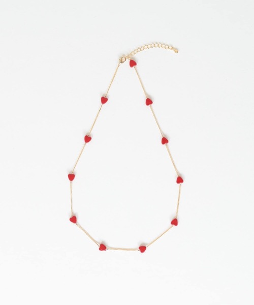 Three Four Time（ｽﾘｰﾌｫｰﾀｲﾑ）の「ハートステーションネックレス（ネックレス・レディース・レッド・FREE）」の2枚目の写真