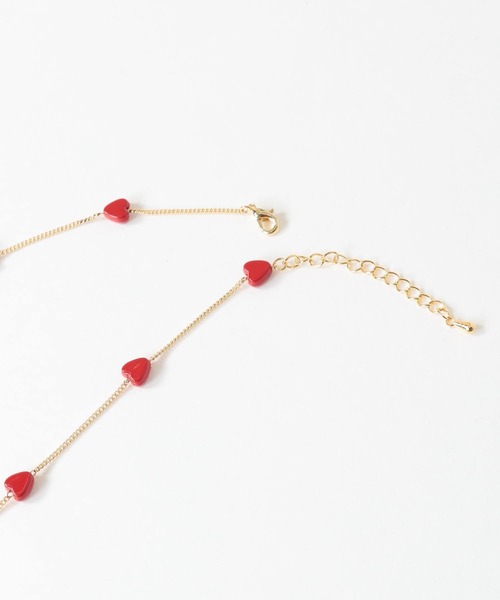 Three Four Time（ｽﾘｰﾌｫｰﾀｲﾑ）の「ハートステーションネックレス（ネックレス・レディース・レッド・FREE）」の4枚目の写真