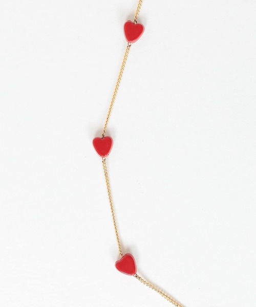 Three Four Time（ｽﾘｰﾌｫｰﾀｲﾑ）の「ハートステーションネックレス（ネックレス・レディース・レッド・FREE）」の5枚目の写真
