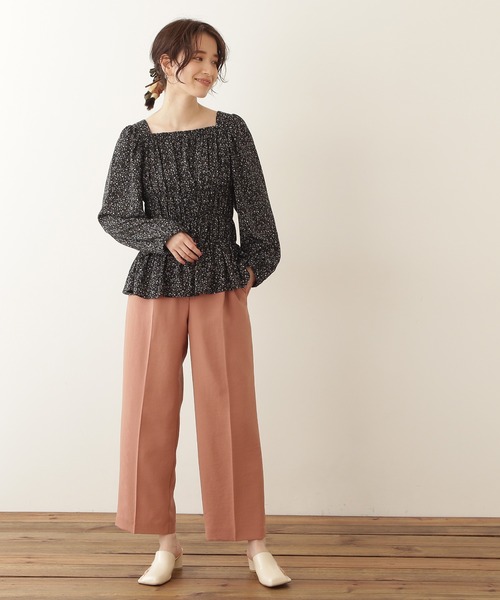 N.（N. Natural Beauty Basic）（エヌエヌナチュラルビューティーベーシック）の「◆シャーリングスクエアブラウス（シャツ/ブラウス・レディース・ホワイト系その他/ブラック系その他/ブルー系その他・MEDIUM）」の9枚目の写真