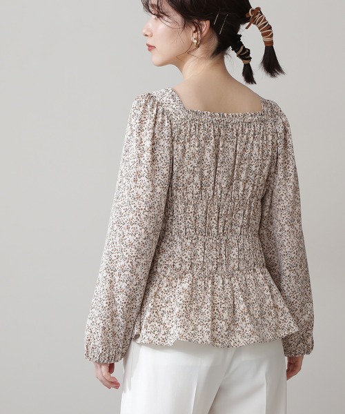 N.（N. Natural Beauty Basic）（エヌエヌナチュラルビューティーベーシック）の「◆シャーリングスクエアブラウス（シャツ/ブラウス・レディース・ホワイト系その他/ブラック系その他/ブルー系その他・MEDIUM）」の15枚目の写真