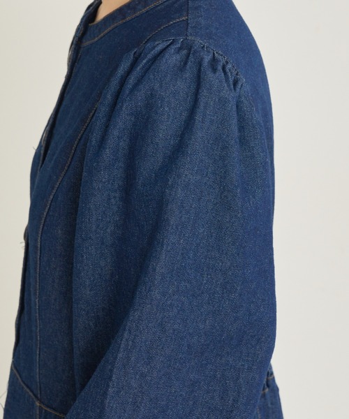 natural couture（ナチュラルクチュール）の「ボリュームデザインスリーブデニムワンピース（ワンピース・レディース・オフホワイト/ブラック/インディゴブルー・FREE）」の21枚目の写真
