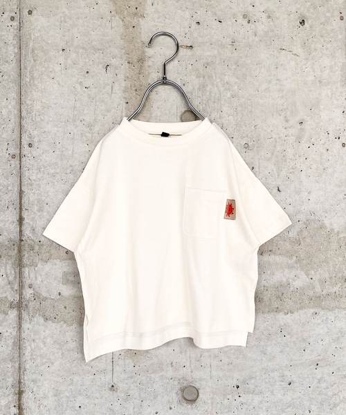 Life Support Products（ライフサポートプロダクツ）の「防汚加工ワイドポケットＴシャツ（80～150cm）（Tシャツ/カットソー・キッズ・ホワイト/ライトブルー/パープル/レッド/ピンク/グリーン/チャコール/イエロー・90/100/110/120/80/130/95/140/150）」の2枚目の写真