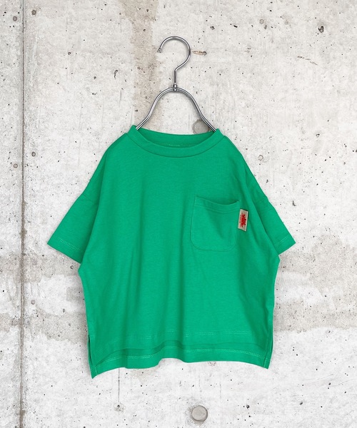 Life Support Products（ライフサポートプロダクツ）の「防汚加工ワイドポケットＴシャツ（80～150cm）（Tシャツ/カットソー・キッズ・ホワイト/ライトブルー/パープル/レッド/ピンク/グリーン/チャコール/イエロー・90/100/110/120/80/130/95/140/150）」の4枚目の写真